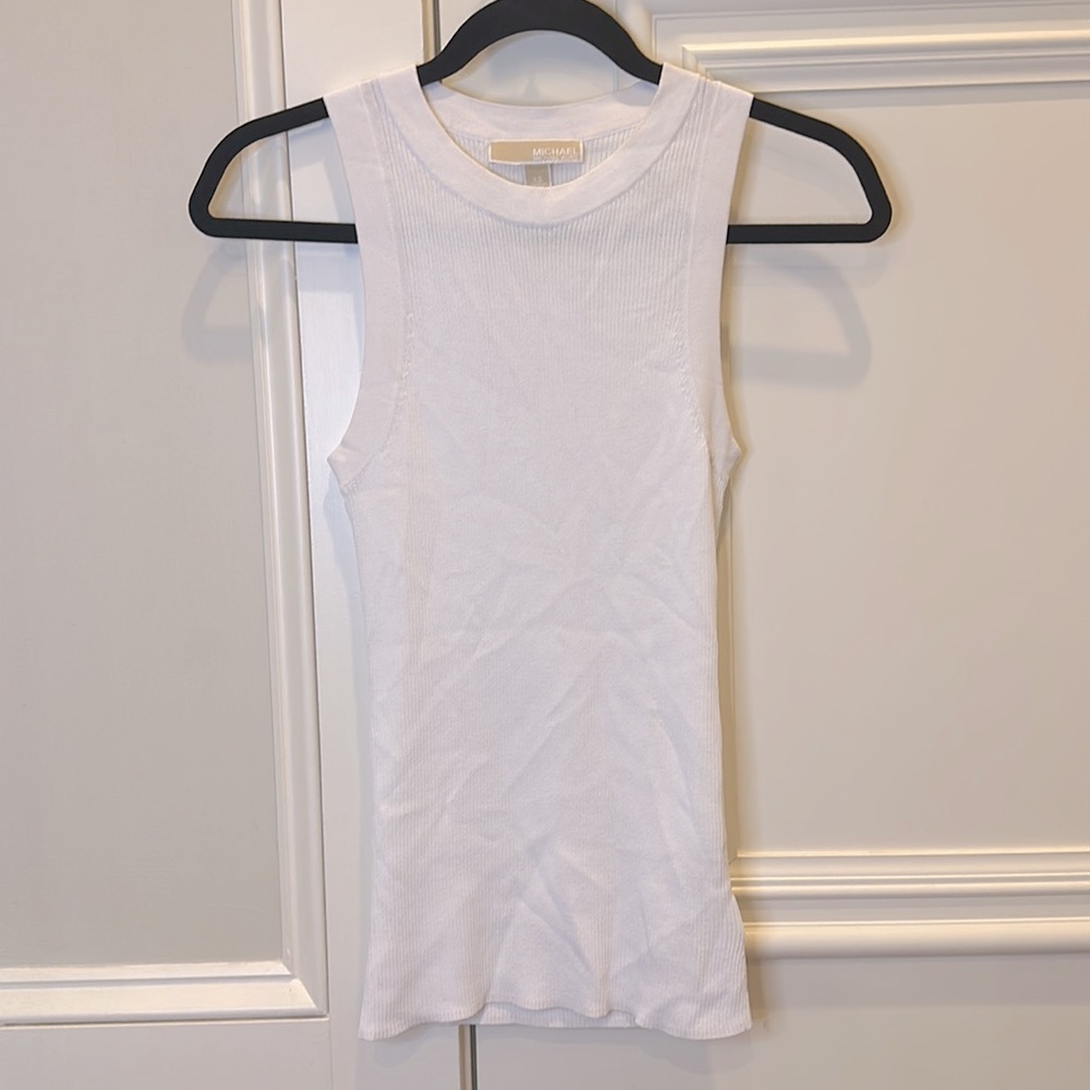 Michael Kors Women’s XS White Ribbed Tank Top